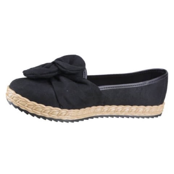 Moleca Black Alpargata Suede Flex Slip on Shoes - Picture 2 of 3